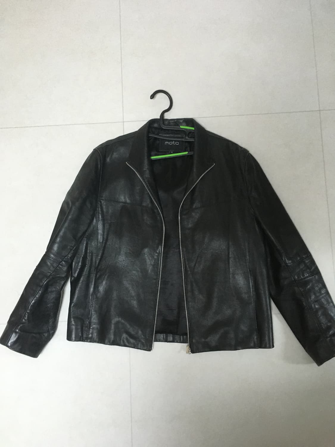 하이넥 레더 자켓 상품이미지1