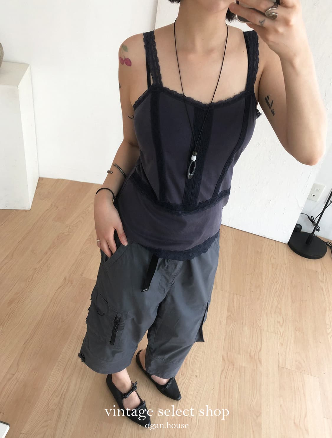 vintage lace trim camisole top 상품이미지5