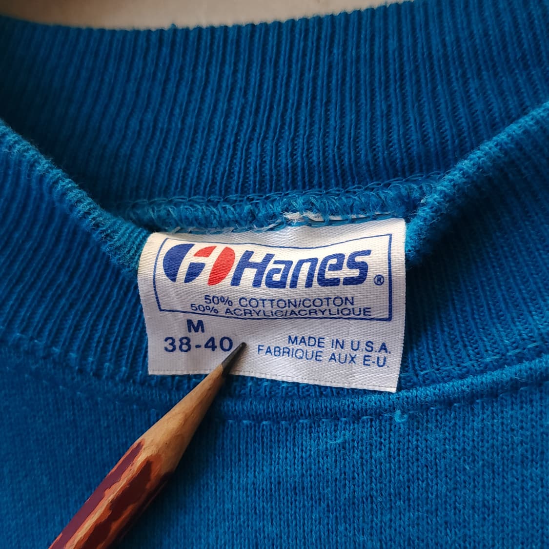 90s 헤인즈 빈티지 스웻셔츠 플레인 스웻셔츠 청록색 M 상품이미지6