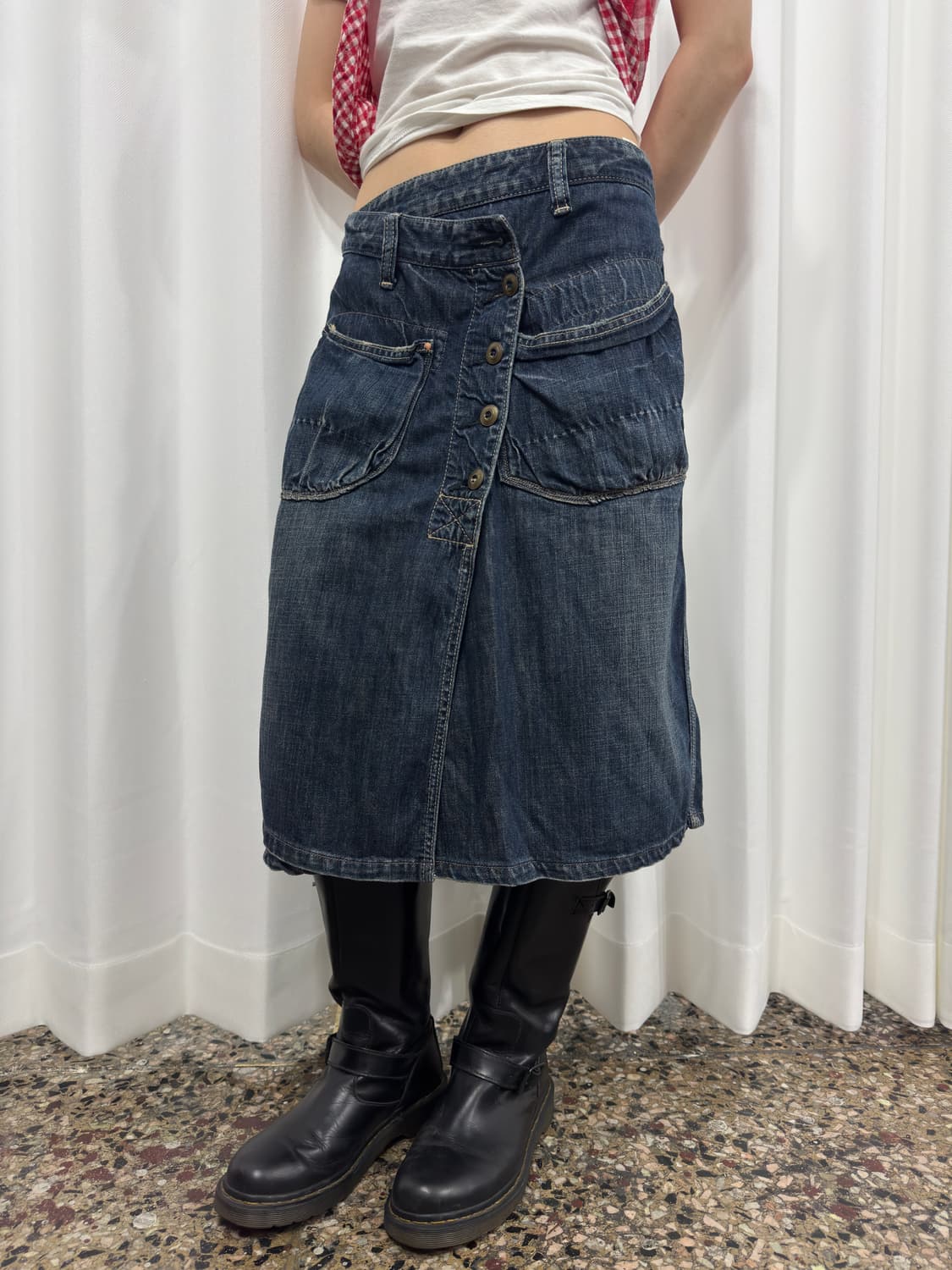 antgauge denim button midi skirt 상품이미지3