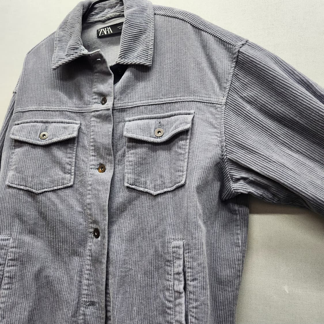 자라 투포켓 코듀로이 셔츠형 자켓 XL 상품이미지2