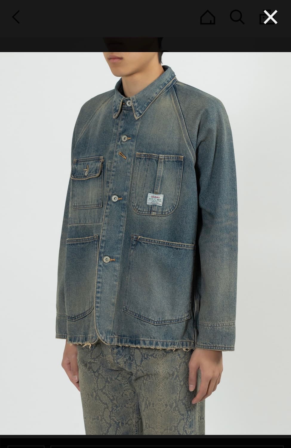 다이리쿠 데님 커버올 자켓 M DAIRIKU 상품이미지1
