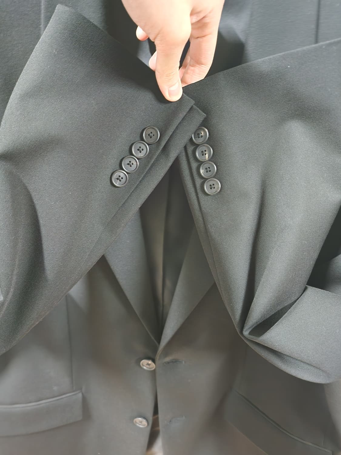 무신사 스탠다드 오버사이즈 블레이저/와이드 슬랙스 셋업 블랙 2XL/34 상품이미지4