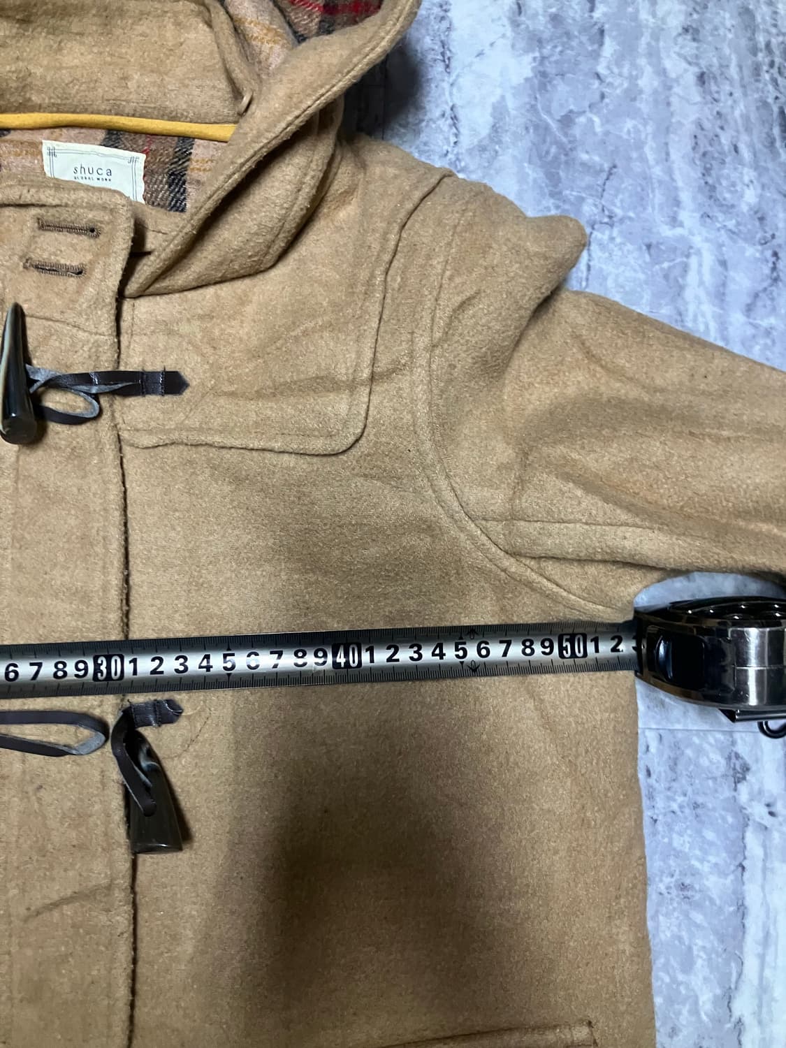 일본빈티지 Shuca 올드스쿨아메카지 라떼갸루모리걸 혁오풍 더플코트 상품이미지2