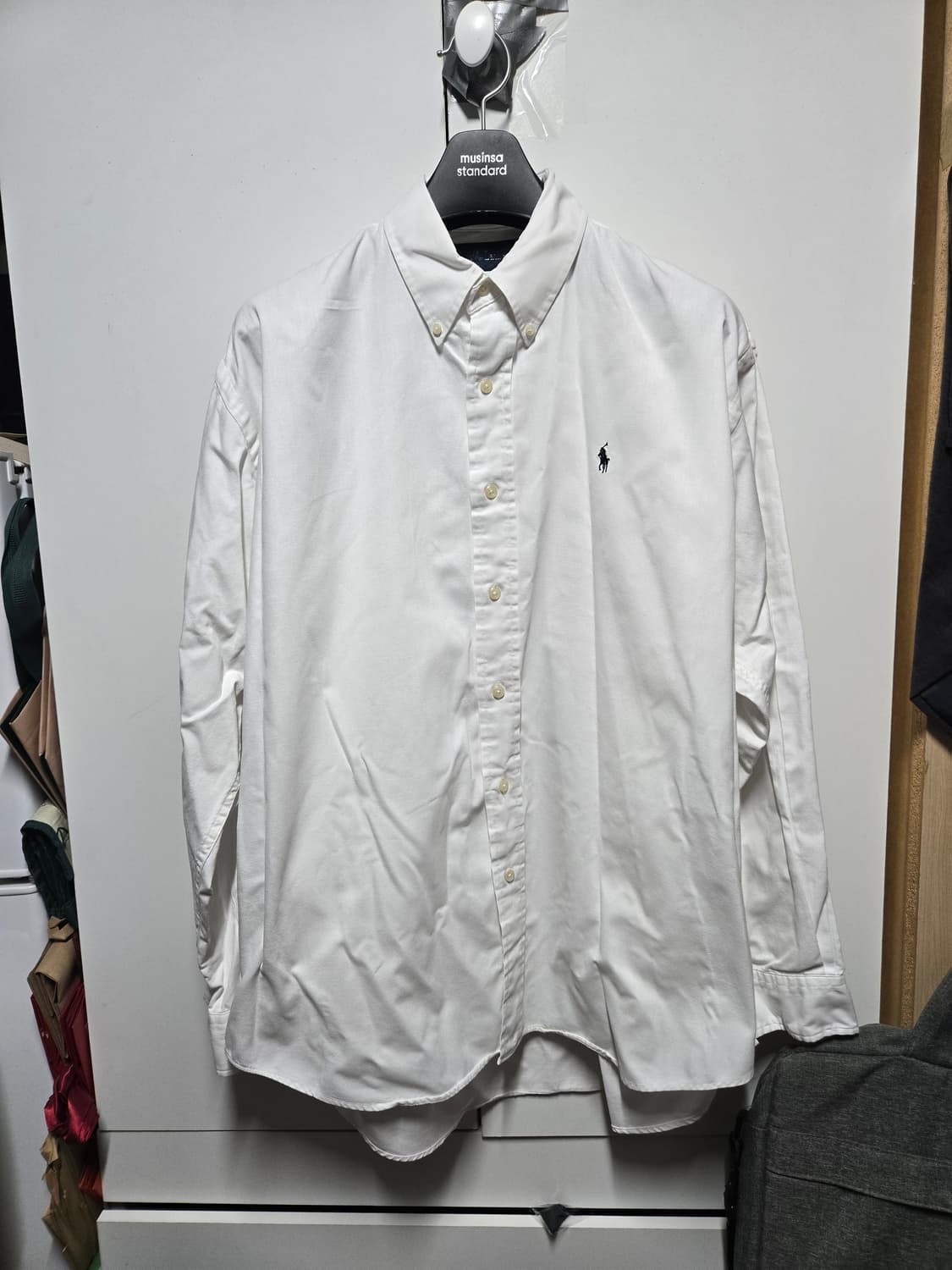 폴로 랄프로렌 블레이크핏 화이트 코튼 셔츠 L(XL) 105 110 상품이미지1