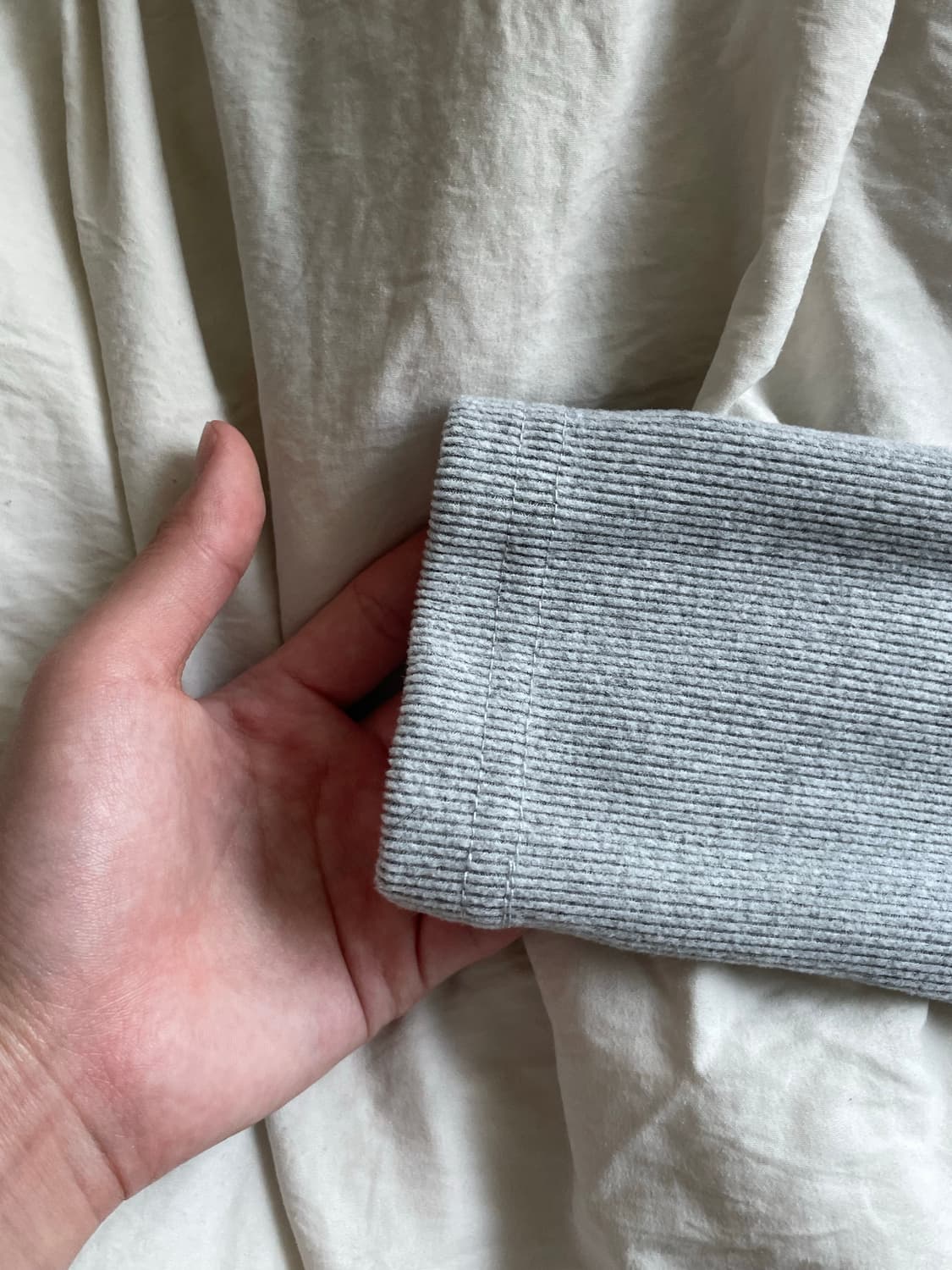 공겜여주 레이스 레이어드 골지 긴팔티 상품이미지2