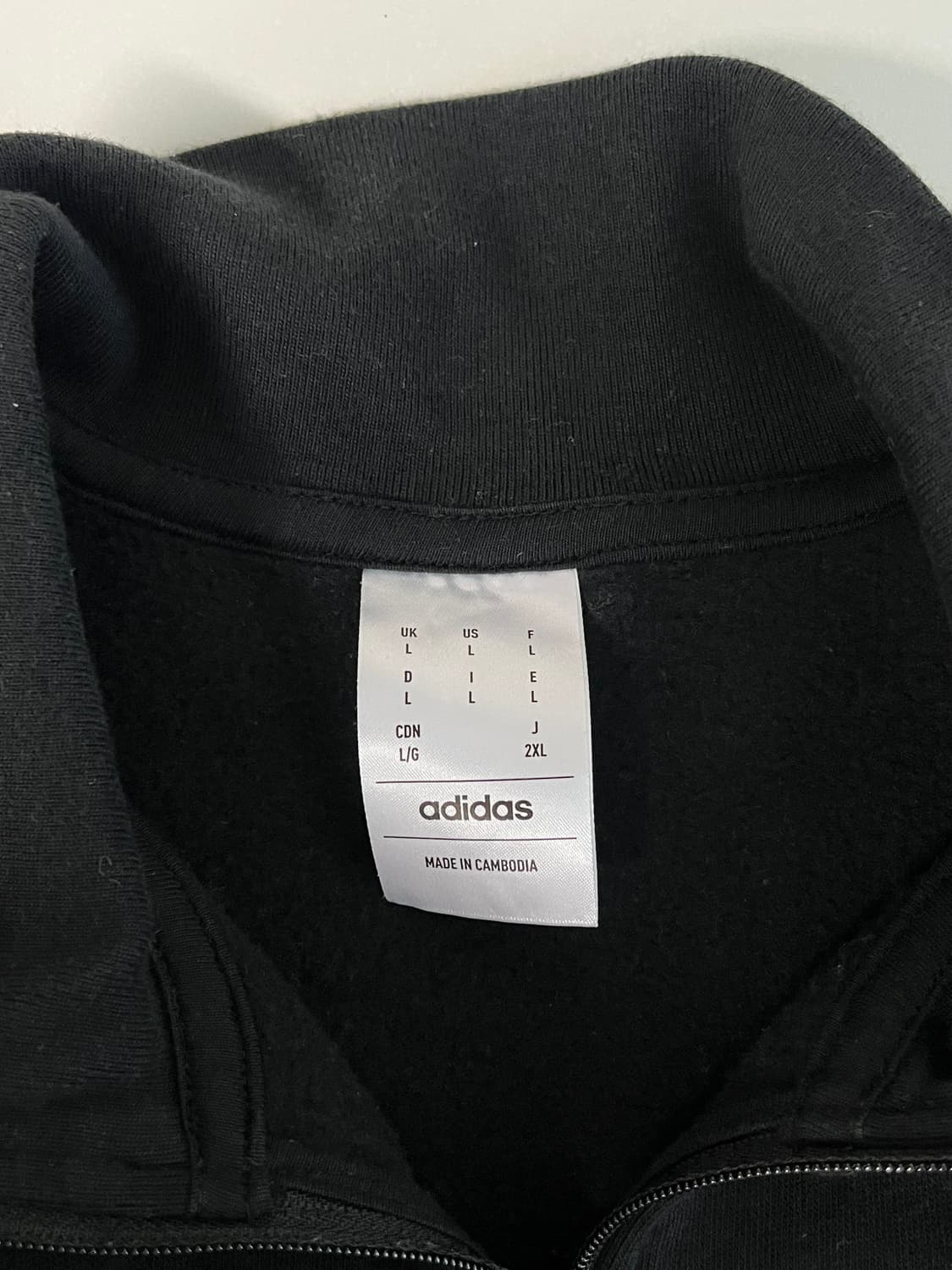 L) 아디다스 트랙탑 반집업 기모 맨투맨 블랙 상품이미지4