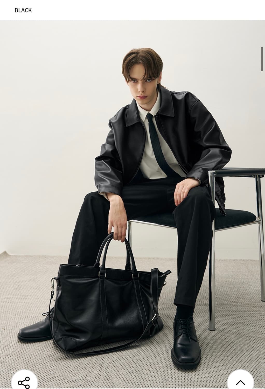 (새상품) 드로우핏 밴스 레더 크로스 토트백 [BLACK] 판매 상품이미지3