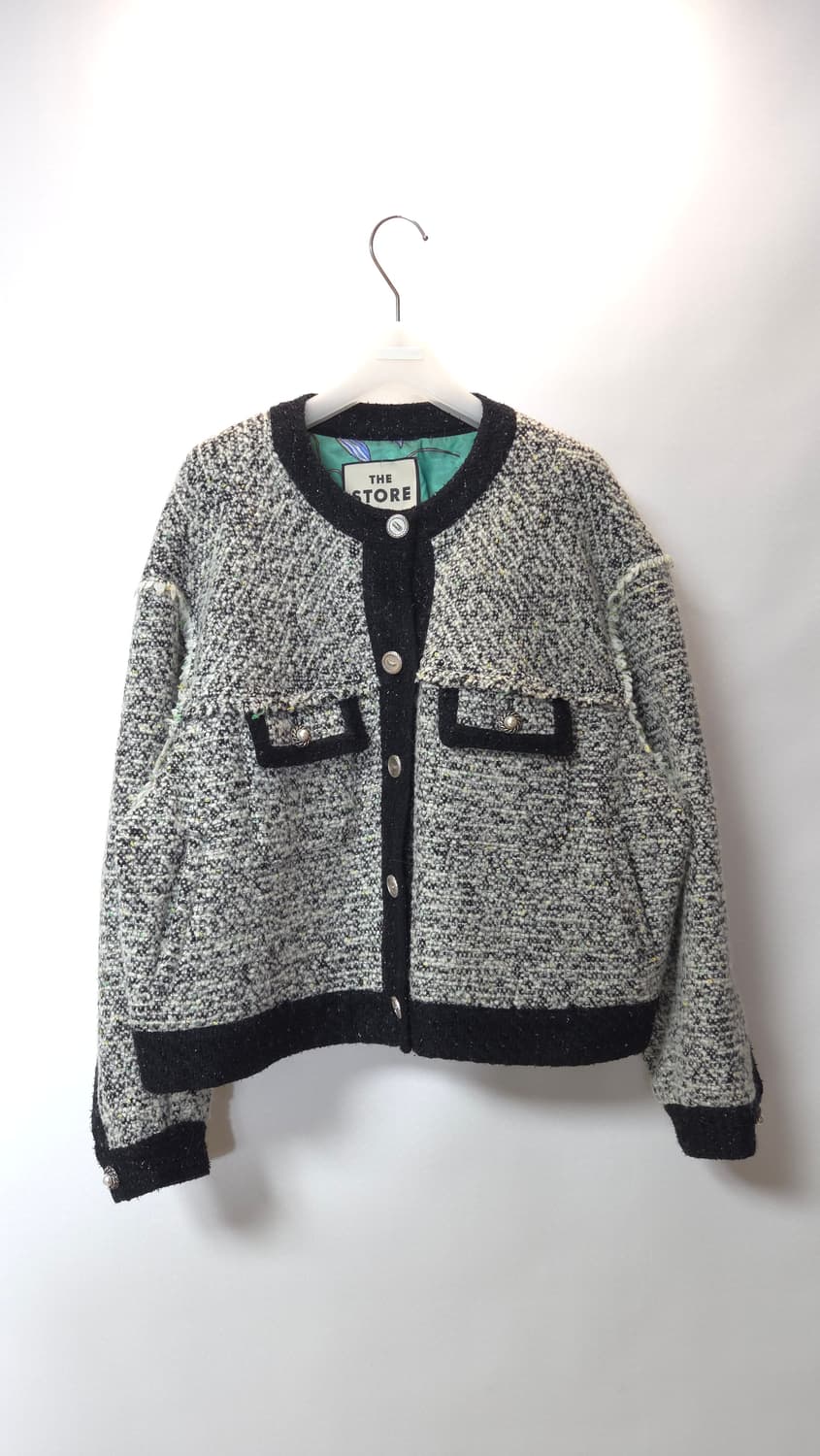 한섬 폼더스토어 보카시 글리터 트위드 자켓 M 사이즈 상품이미지1