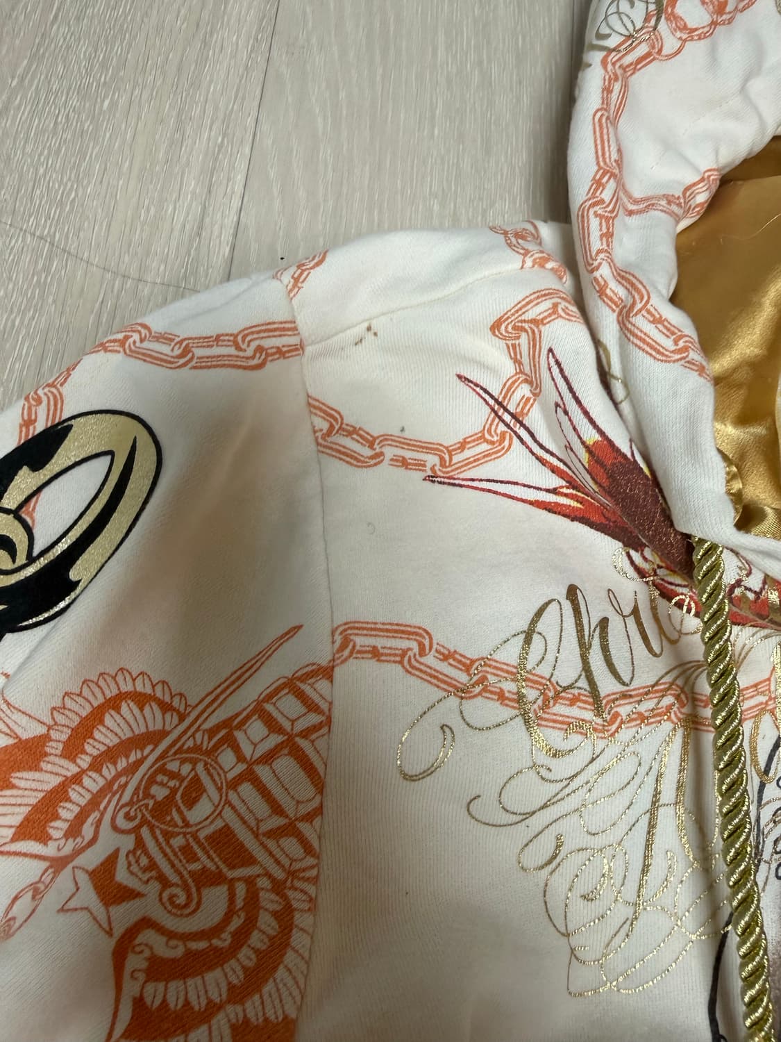 크리스찬 오디저 스컬 큐빅화이트 후드집업 상품이미지4