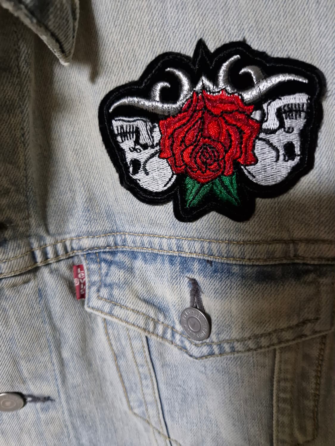 희귀)리바이스 커스텀 패치 연청데님자켓 100 상품이미지4