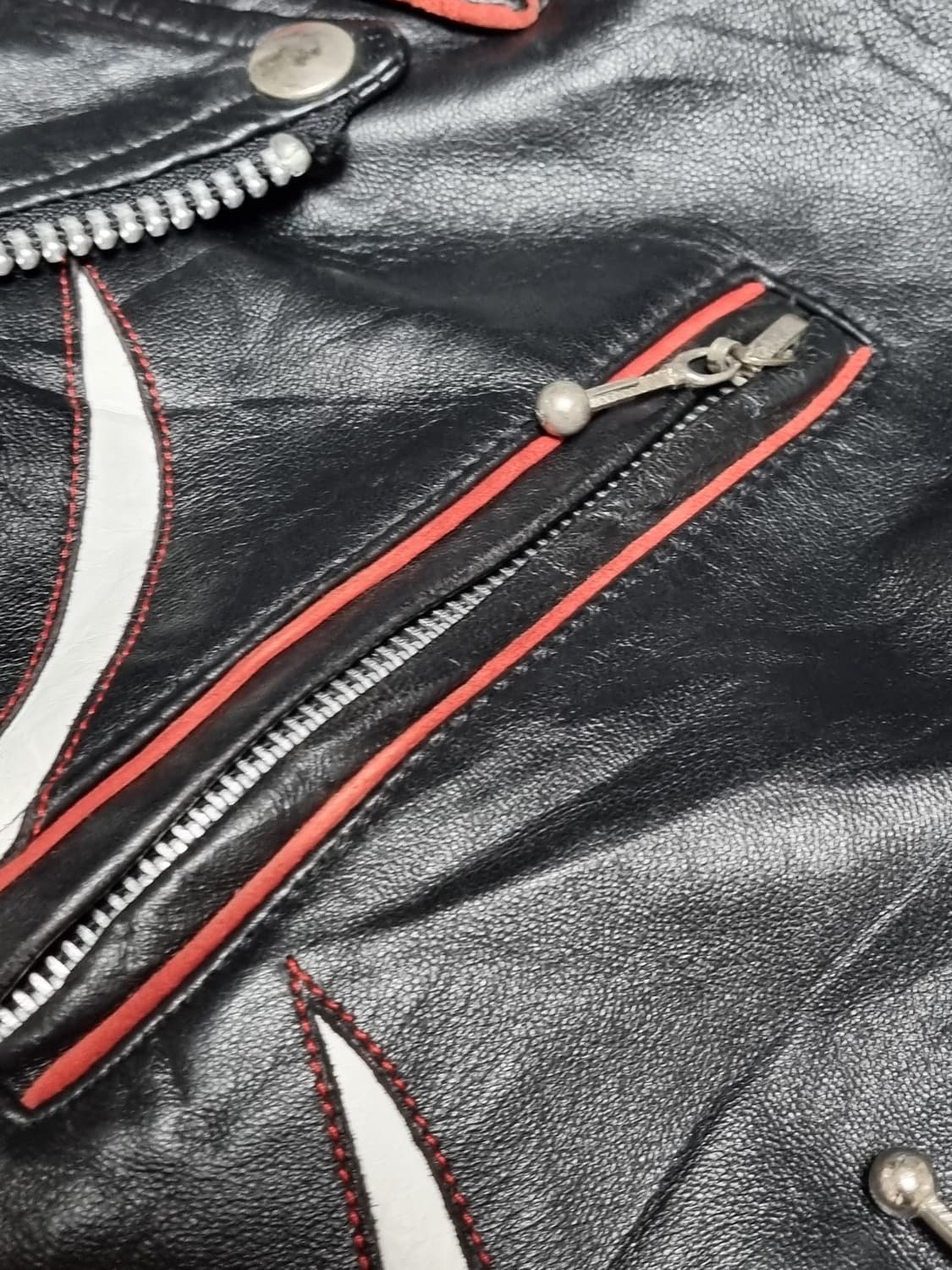 몬타나 스트릿웨어 흑백적 3컬러 독수리 불무늬 가죽자켓 상품이미지8