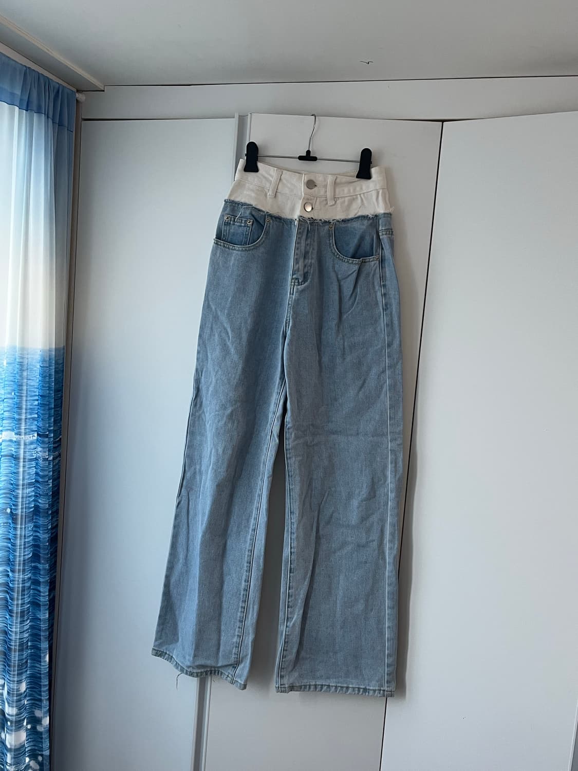 배색 데님팬츠 S 상품이미지3