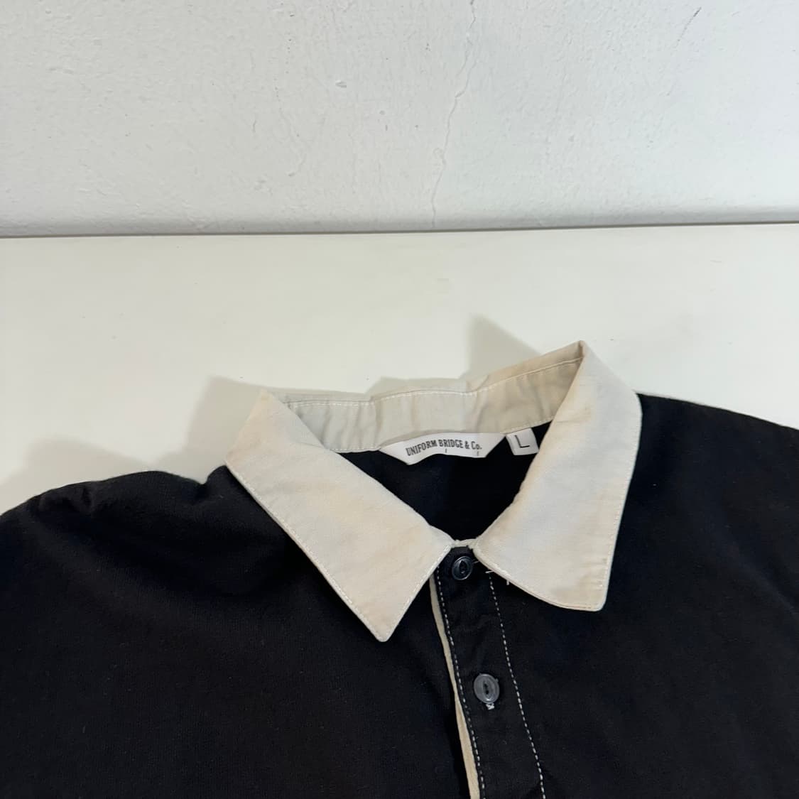 L 유니폼브릿지 블랙 화이트스티치 긴팔카라티 상품이미지2