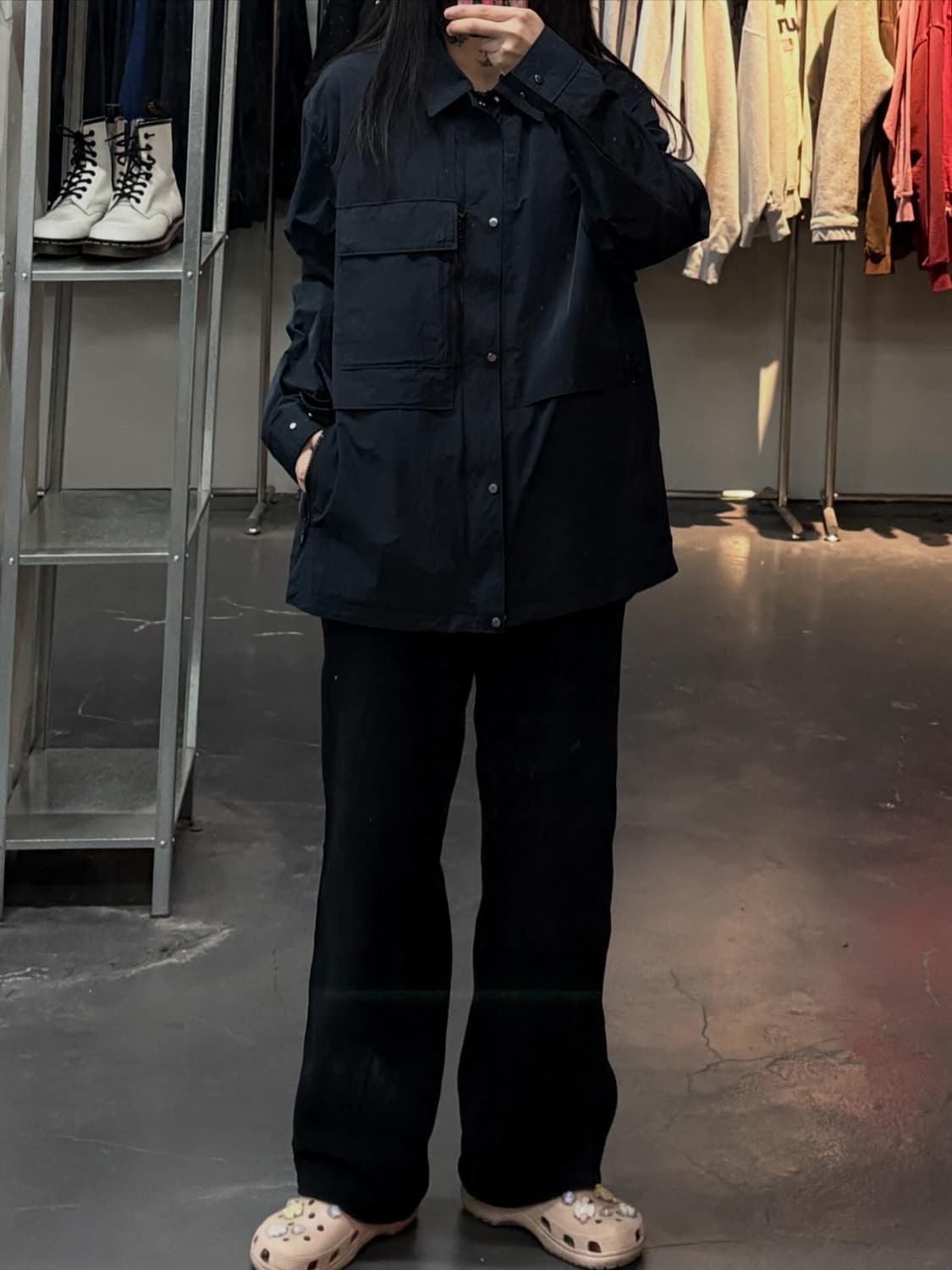 솔리드옴므 나일론 블랙 자켓 A3583 상품이미지1