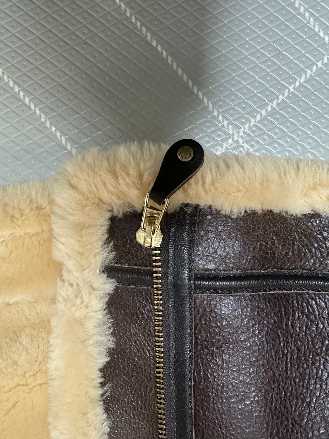 Schott b-3 무스탕 브라운 상품이미지5