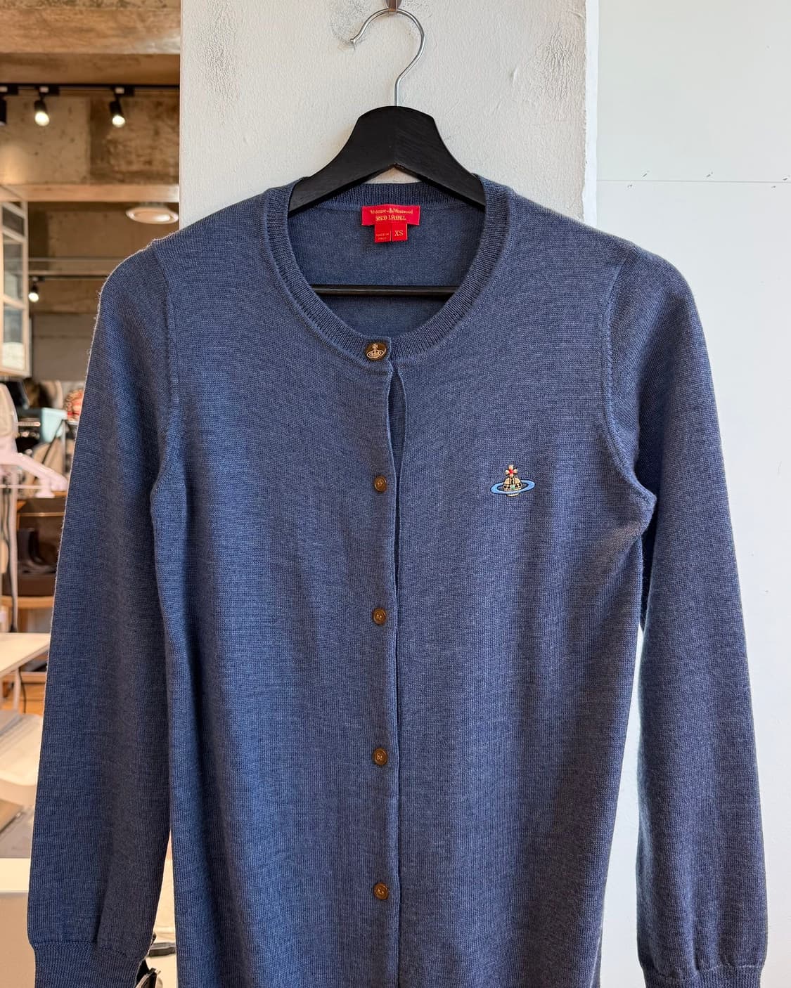 비비안 웨스트우드 레드라벨 네이비 orb자수 롱 가디건 상품이미지3