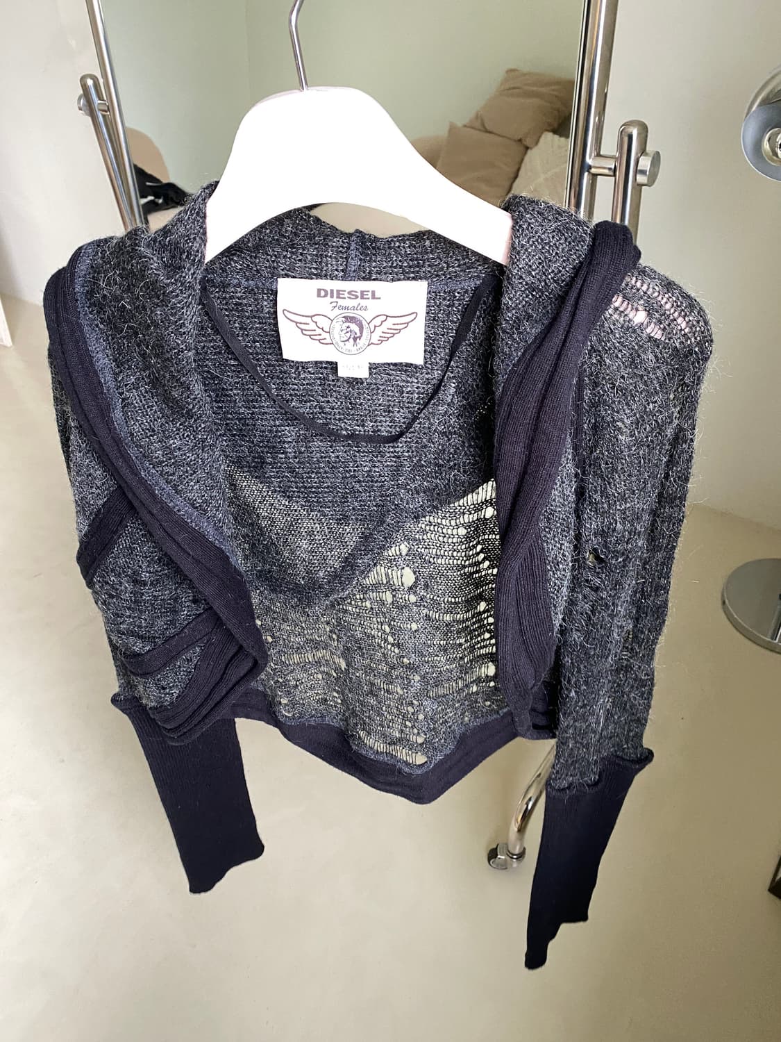 디젤 아카이브 니트 볼레로 후드 상품이미지1