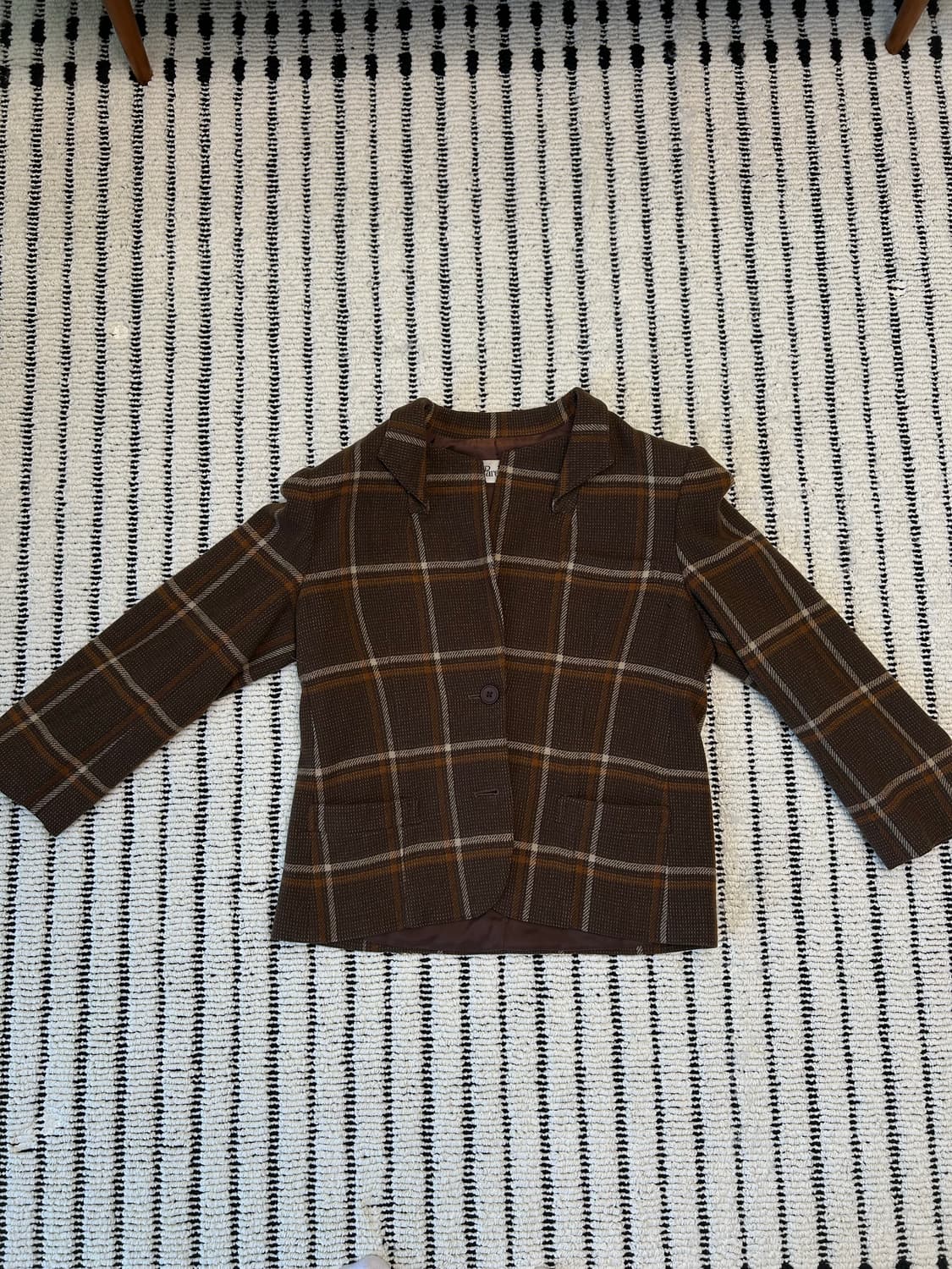 체크 숏 빈티지 자켓 상품이미지1