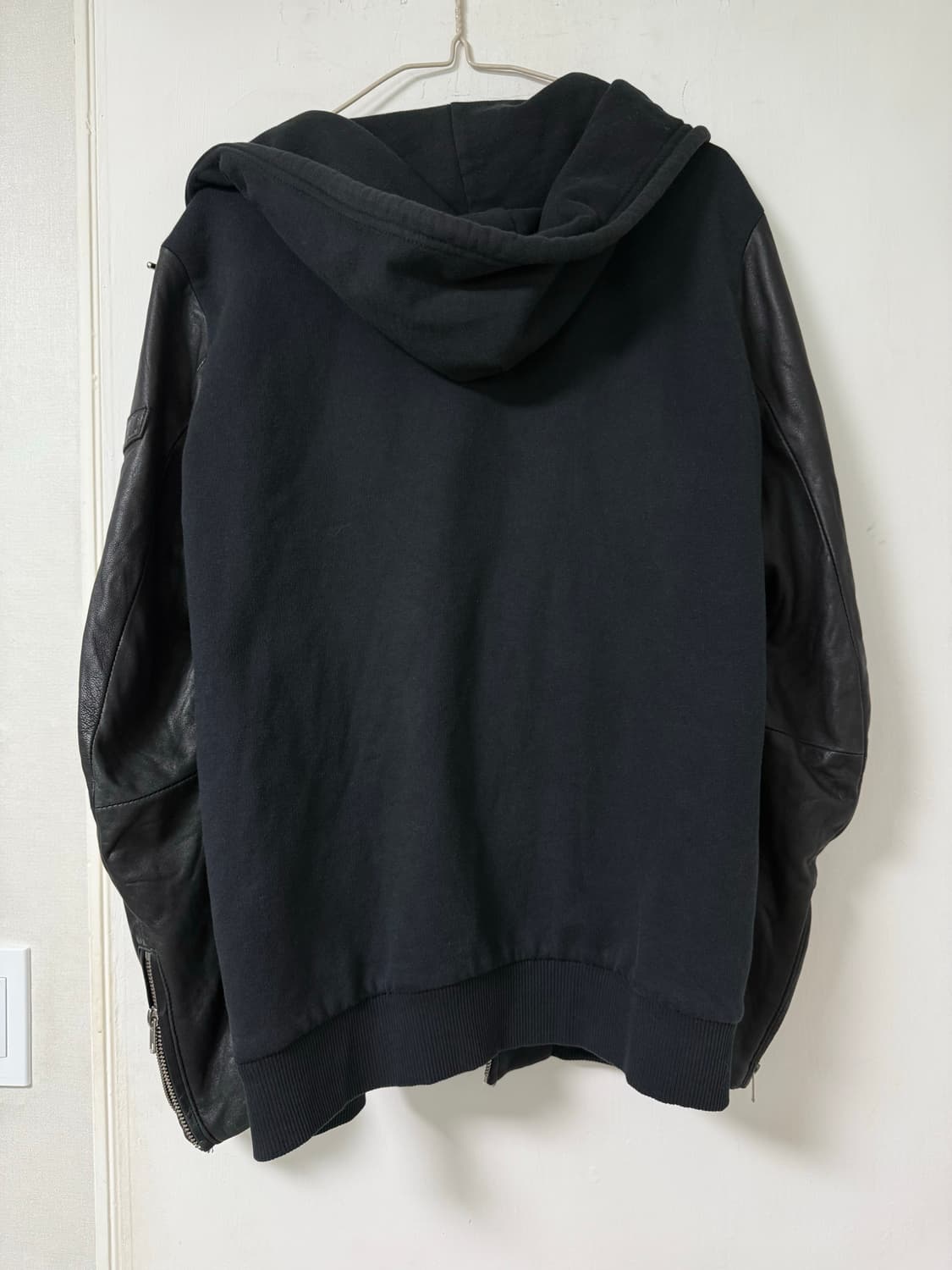 디젤 램스킨 바이커자켓 소매 후드집업 상품이미지4