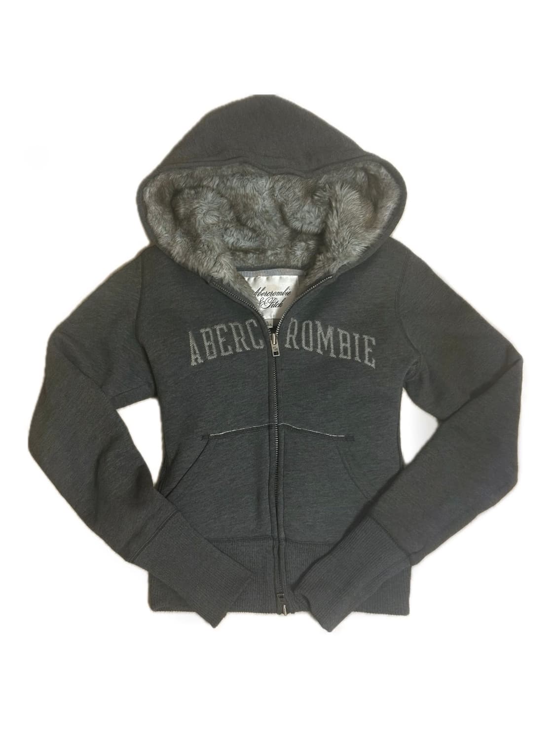 아베크롬비 빈티지 퍼 후드집업 울프죠 차콜 상품이미지1