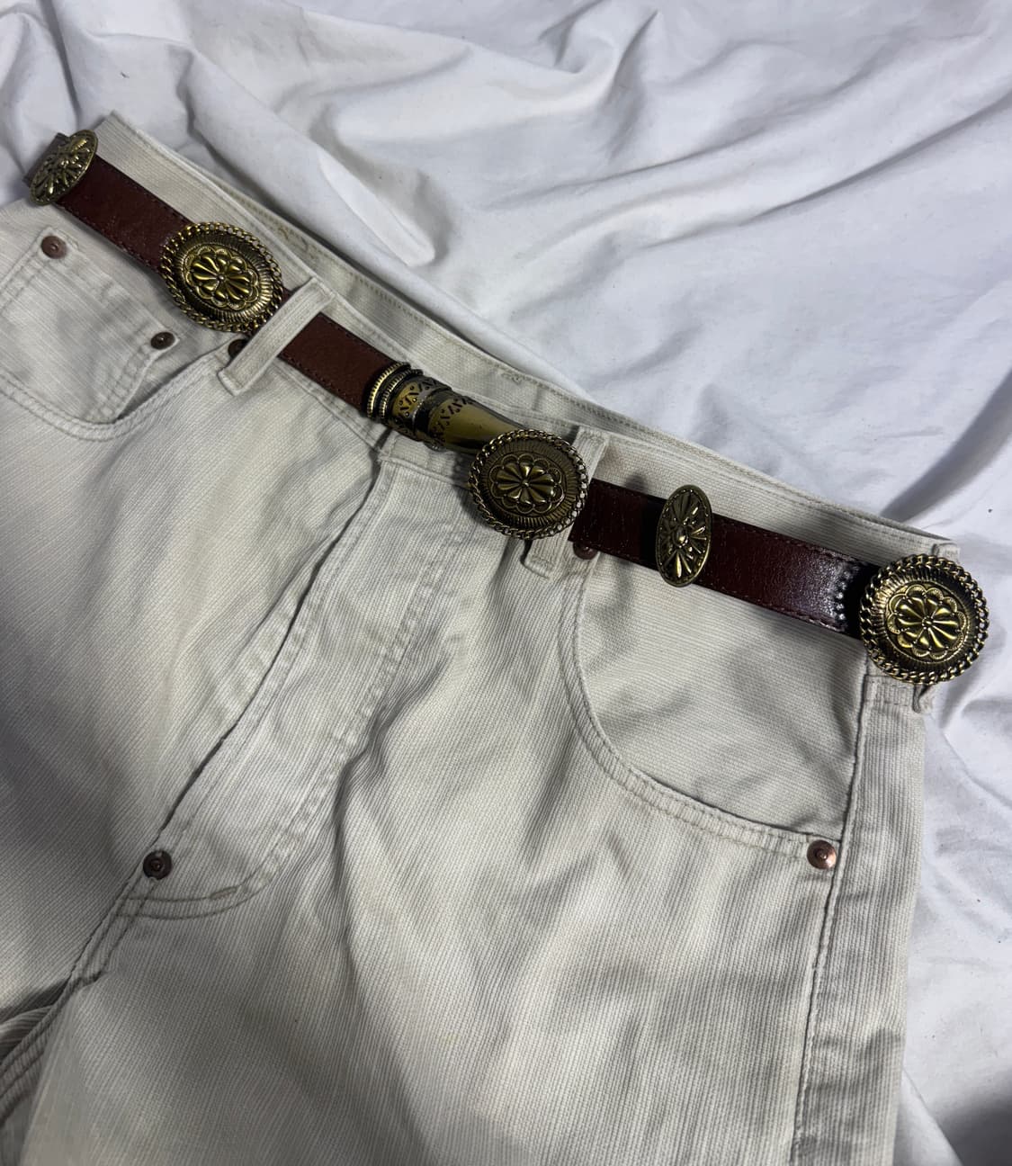 Chirstian aujard 콘초 후크 레더 벨트 웨스턴 상품이미지1