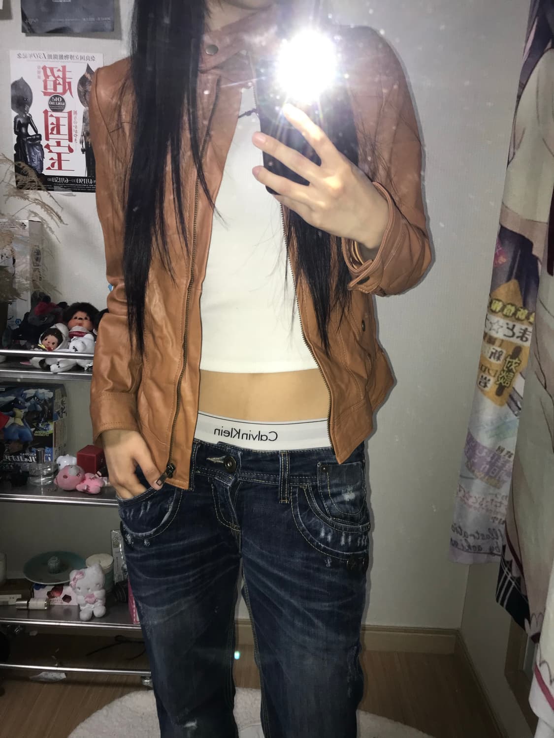 Mujent 램스킨 브라운 레더자켓 상품이미지3