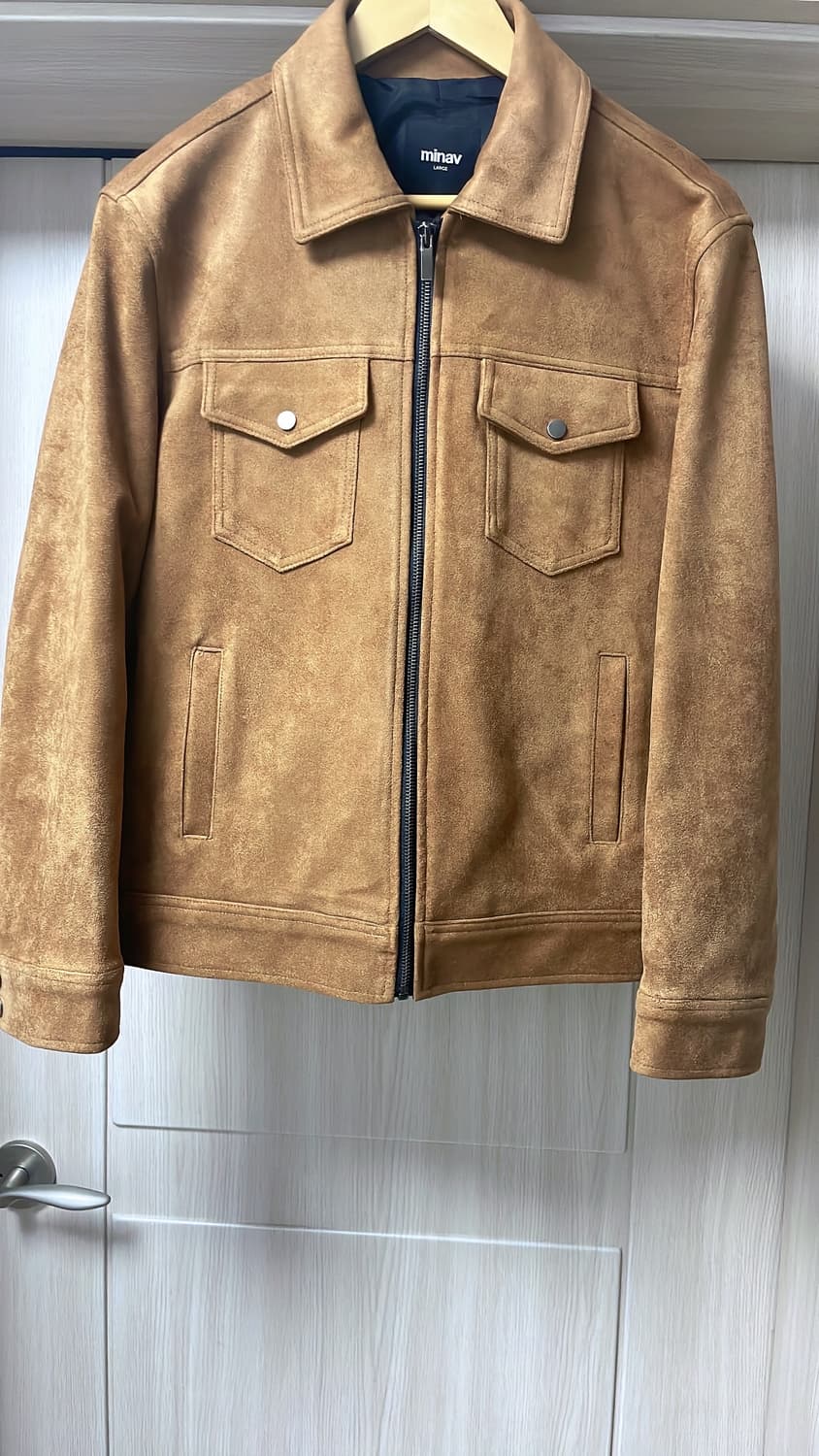 미나브 minav 스웨이드 카멜 자켓 L 사이즈 상품이미지4