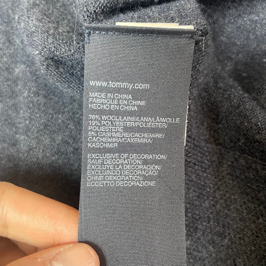 타미힐피거 네이비 울 캐시미어 혼방 판초 가디건 M 상품이미지5