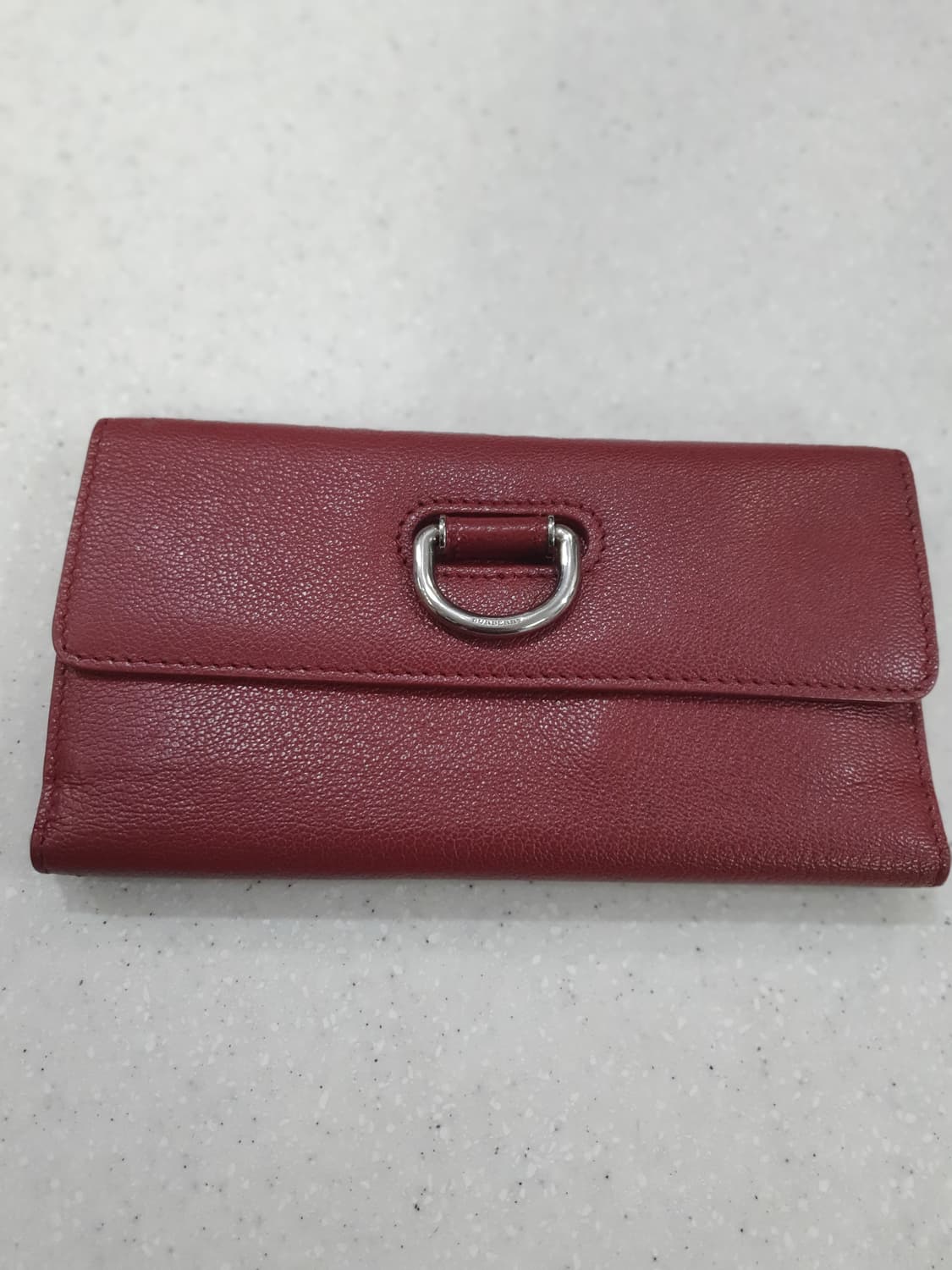 버버리(BURBERRY)버버리D링가죽장지갑 버건디 여성 지갑 상품이미지1