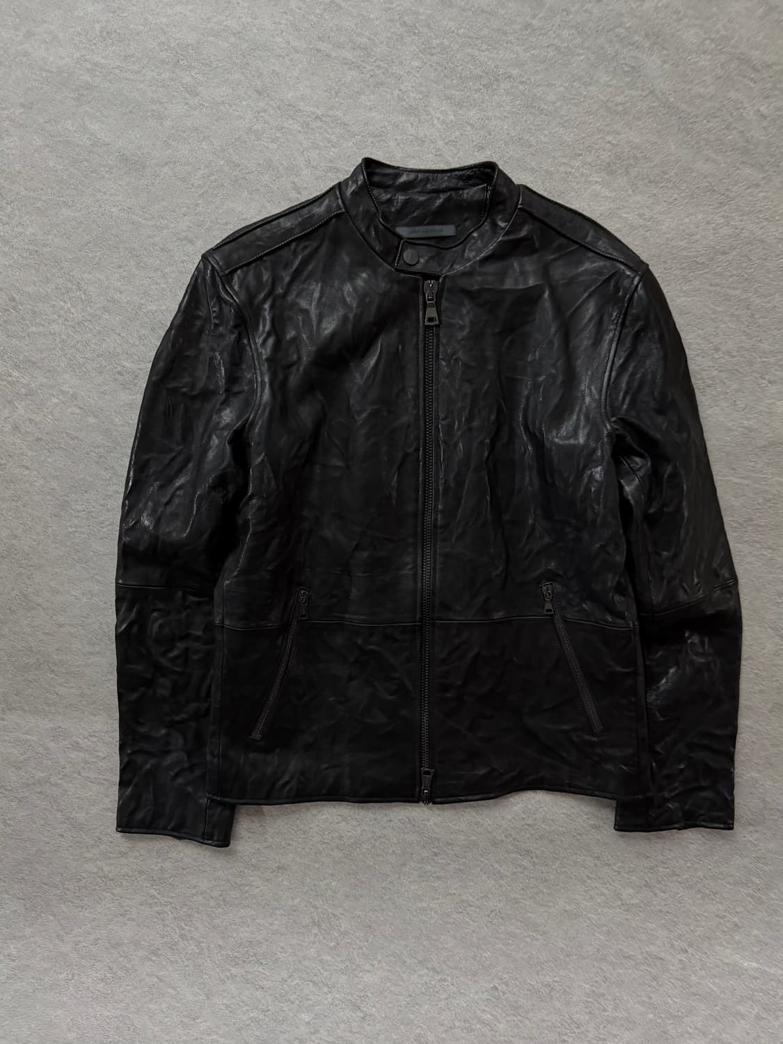 존바바토스 주름가공 크링클 레더자켓 상품이미지1