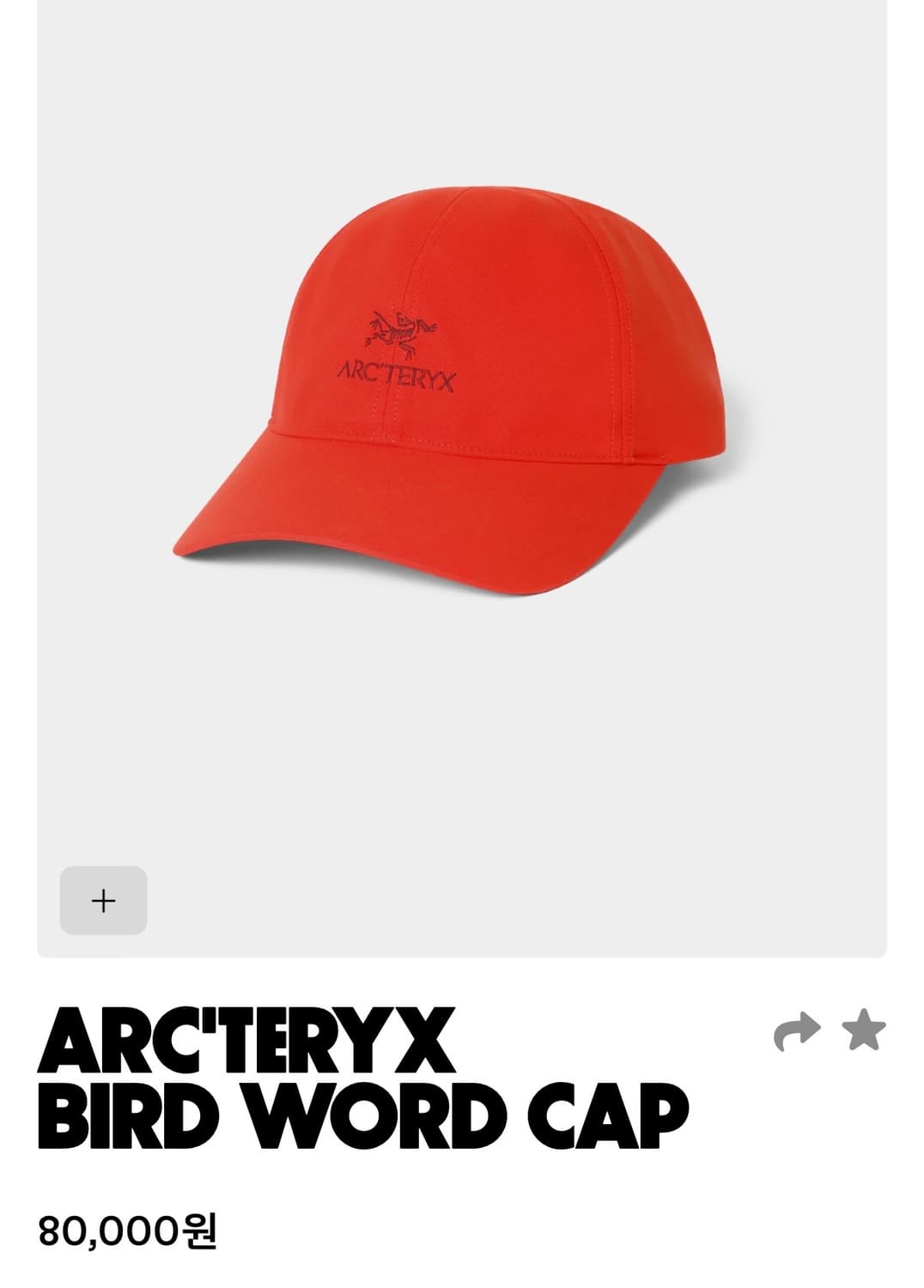 아크테릭스  - 버드워드캡 (새상품) 상품이미지1