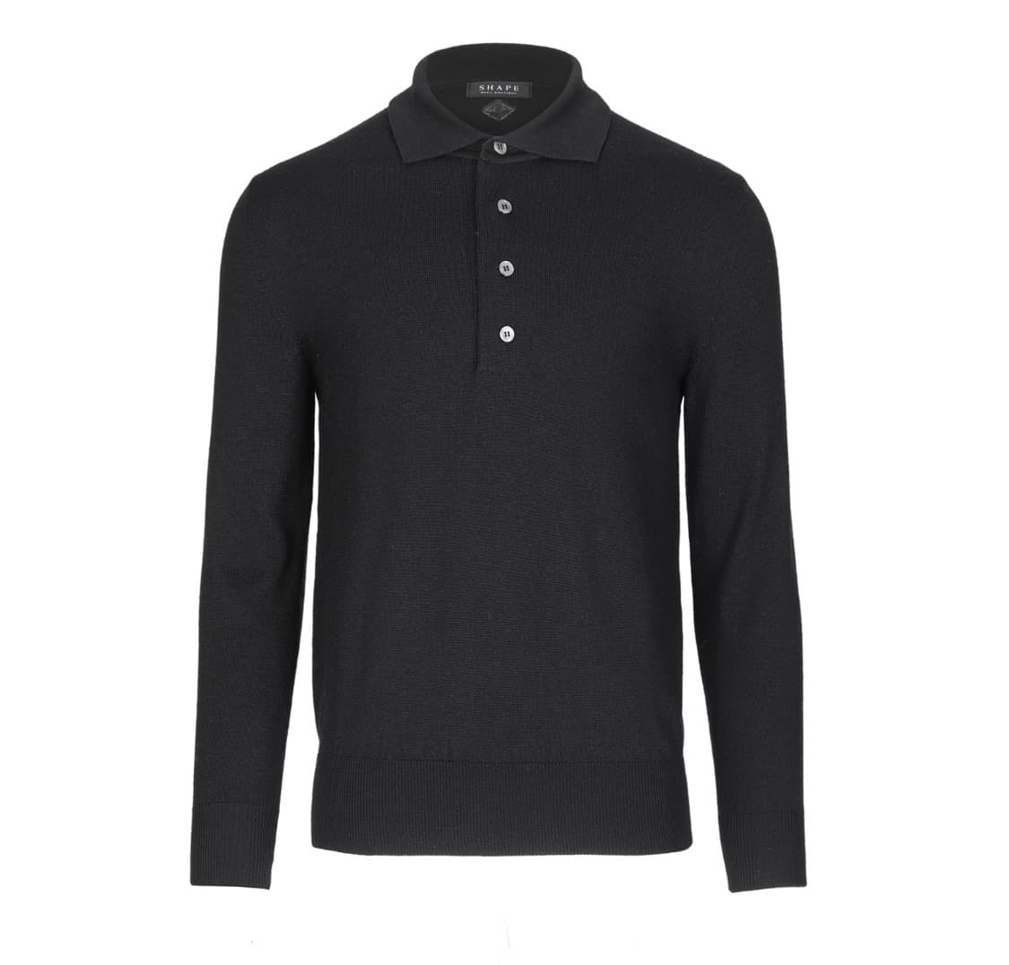 쉐입부티크 Premium WOOL Collar knit 블랙 새상품 상품이미지1
