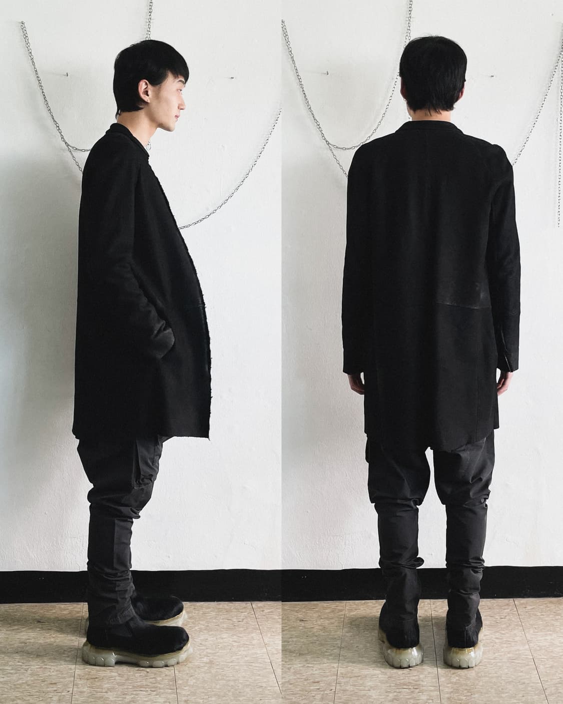 살바토레 산토로 스카스티치 아티저널 램스킨 코트 상품이미지2