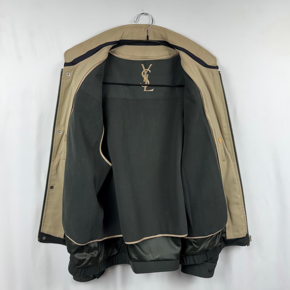 (105) 입생로랑 YSL 빈티지 블루종 자켓 다크그린 (내피포함) 상품이미지7