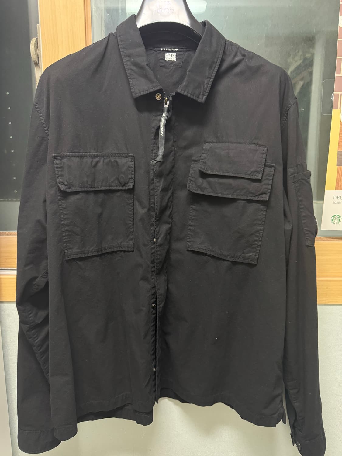 CP컴퍼니 코튼 블랙 포켓 오버셔츠(XL) 상품이미지1