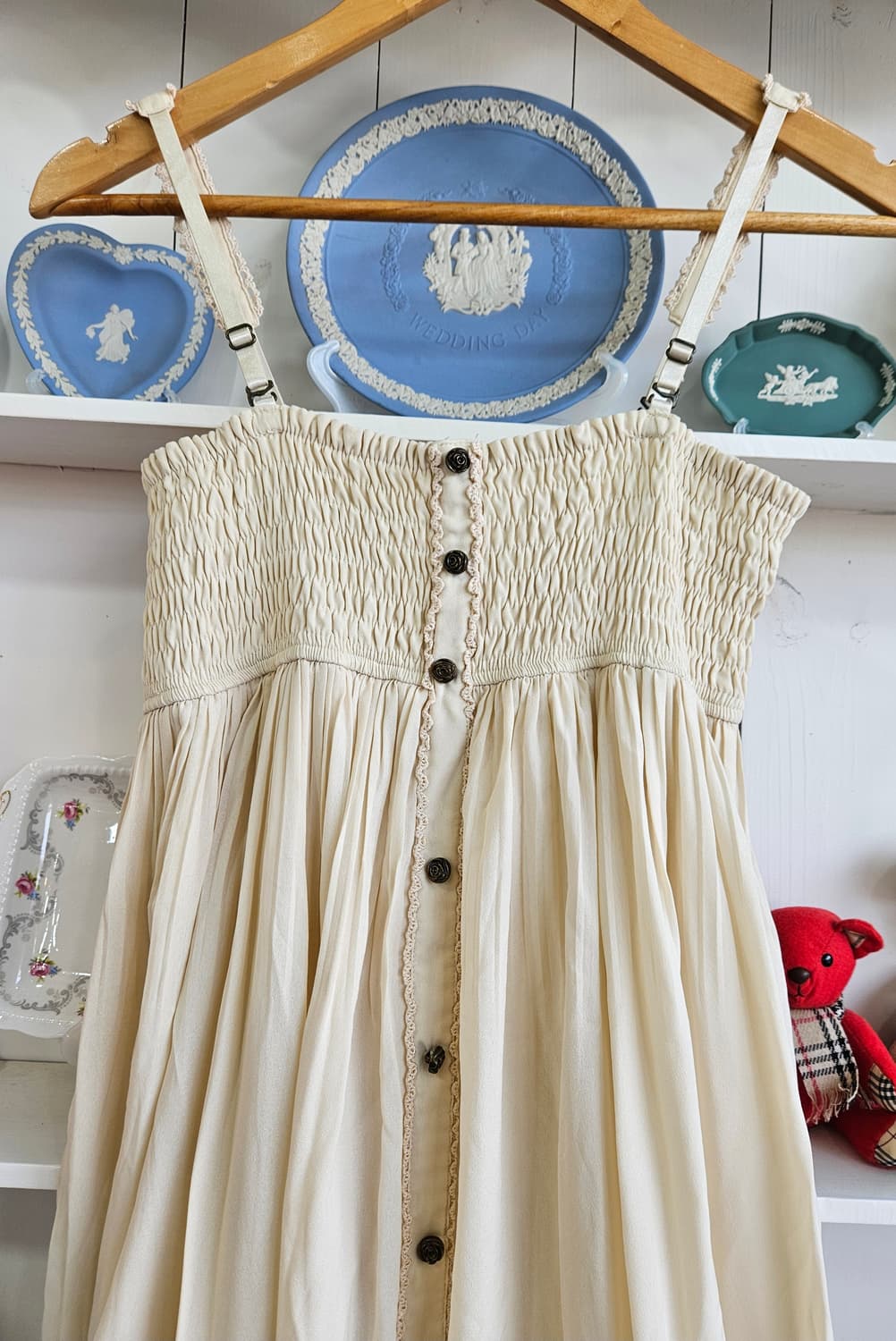 엑시즈팜(axes femme) 크림 쉬폰 레이스 원피스 상품이미지2