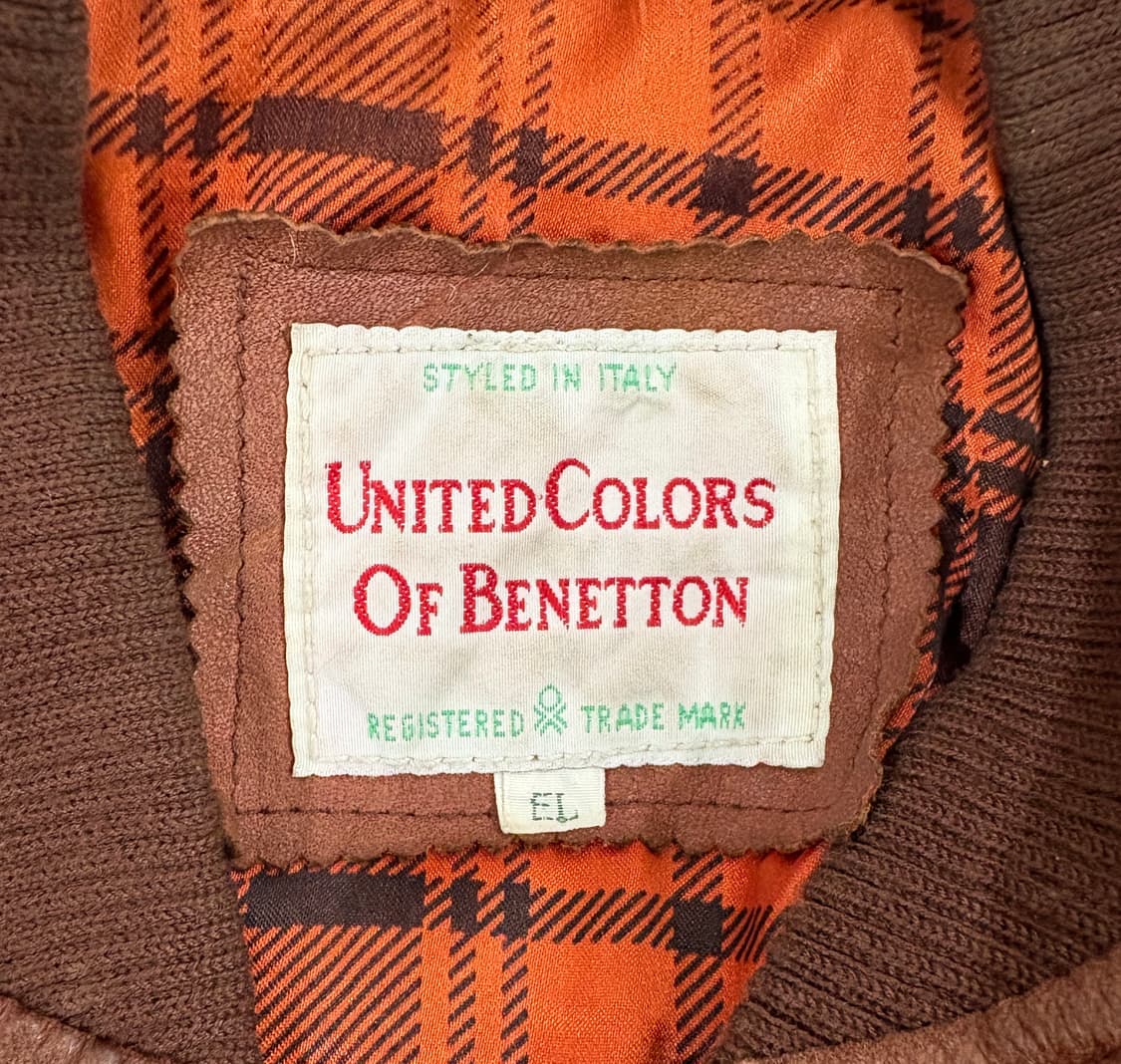 90's 베네통 카우 하이드 레더 자켓 상품이미지5