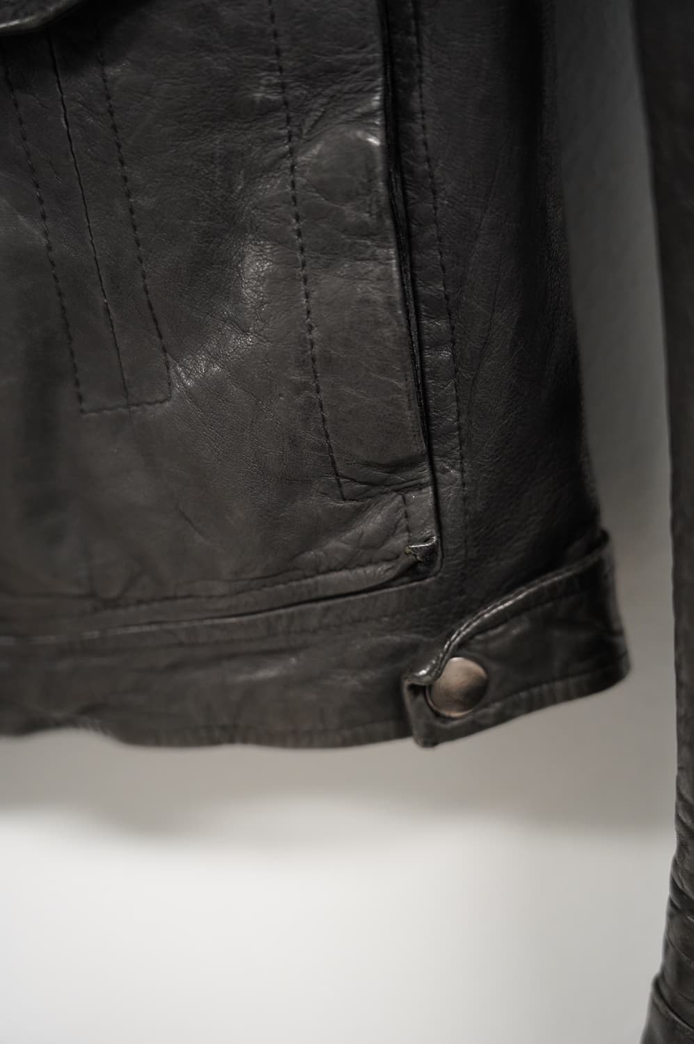 [N][95]그레이 베지터블 램스킨 워싱 레더자켓 상품이미지6