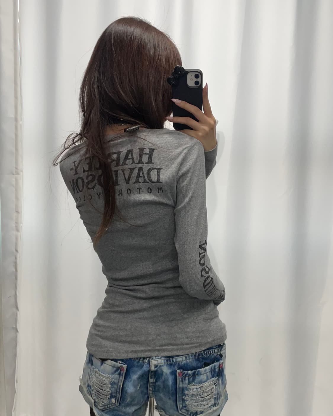 🎸Harley Davidson 그레이 프린팅 롱슬리브🎸 상품이미지2