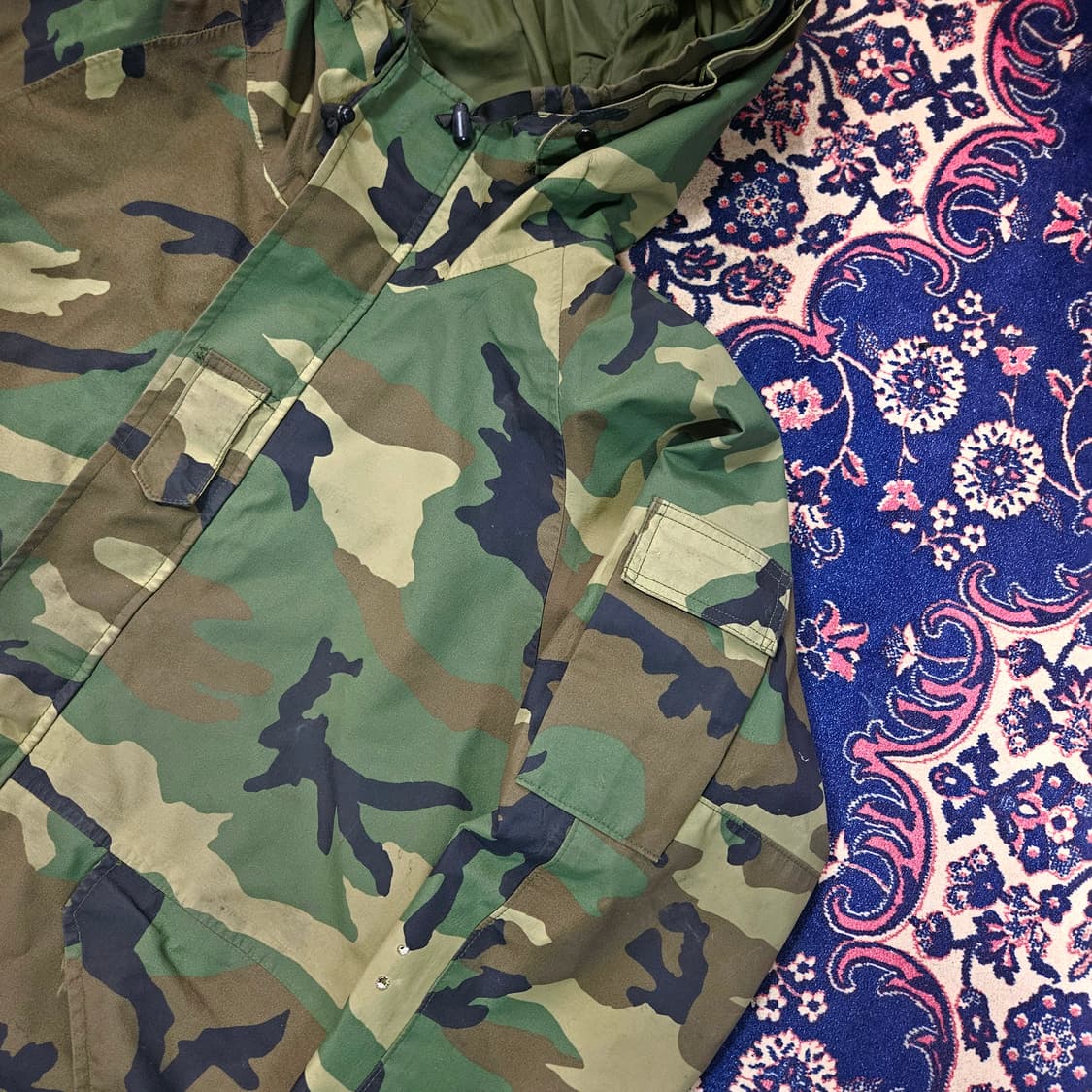 카모플라쥬 빈티지 밀리터리 후드캡 바람막이 자켓 상품이미지2