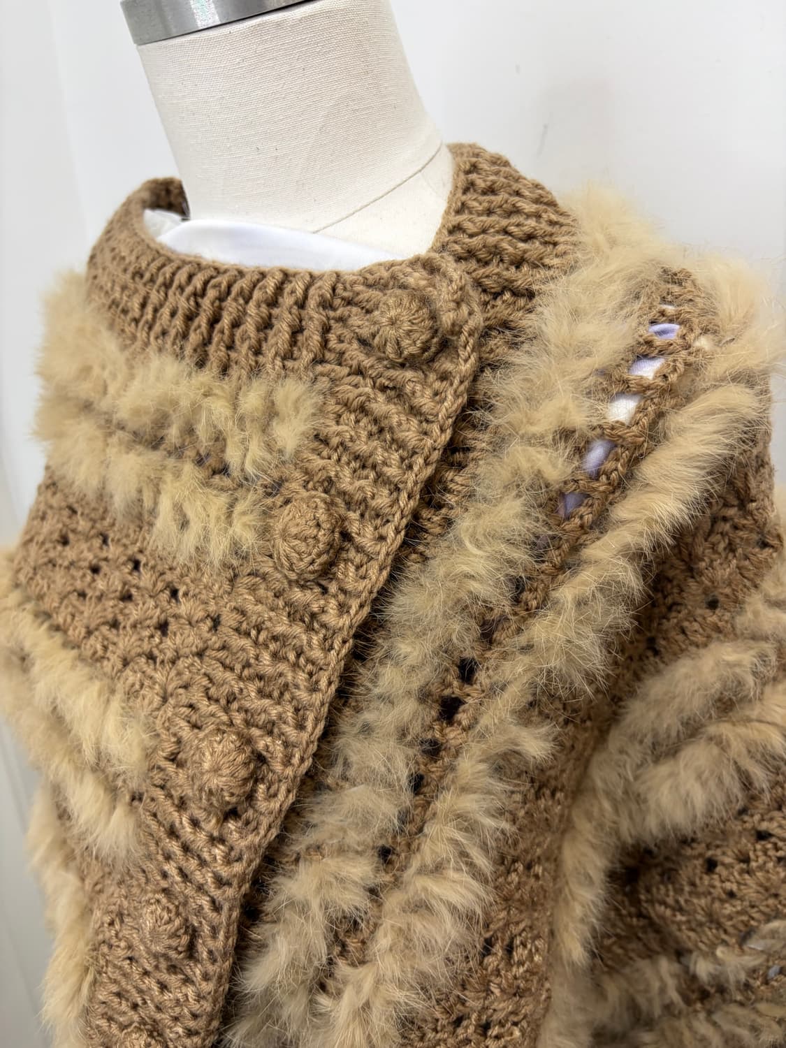 일본 빈티지 베이지 퍼 숄 상품이미지6