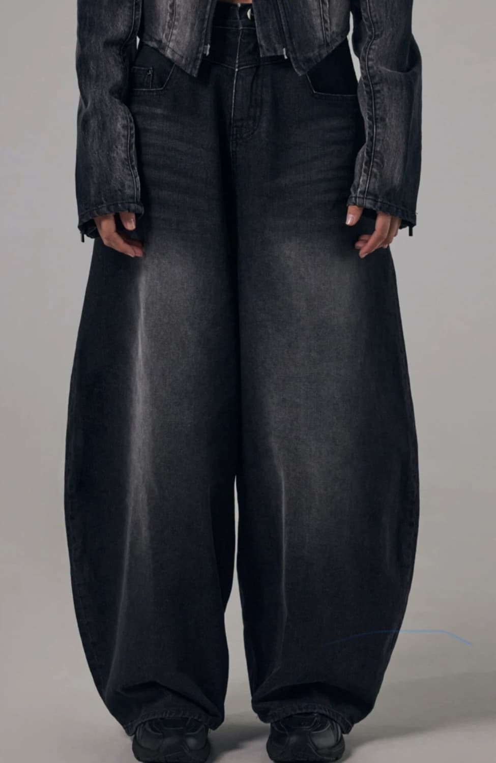 트리밍버드 Front Yoke Denim Pants 블랙 상품이미지1