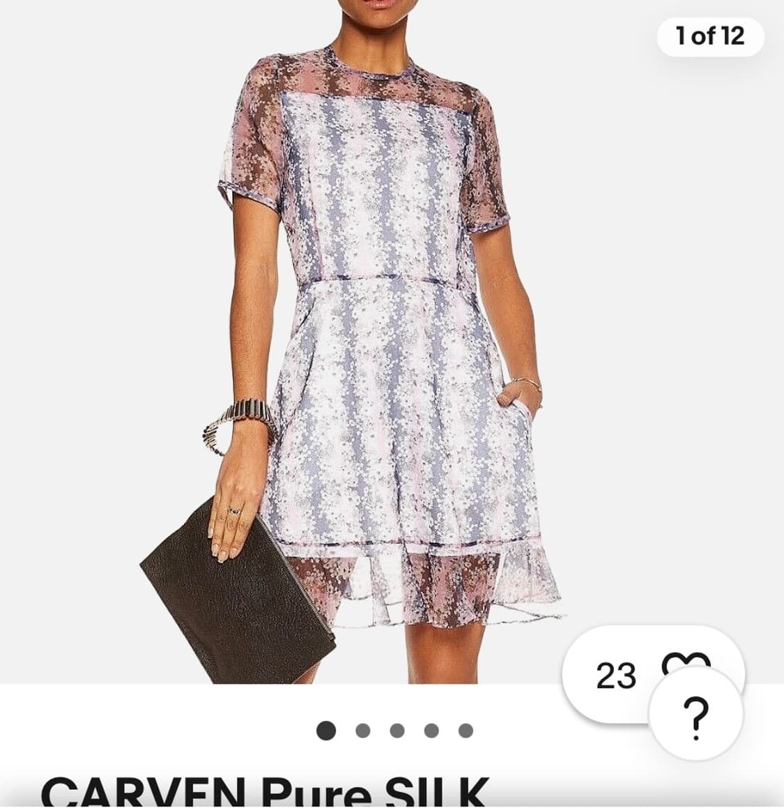 carven 까르뱅 시스루 미니 원피스 38 상품이미지1