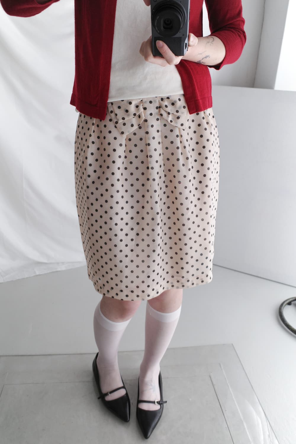 dot ribbon skirt 상품이미지5