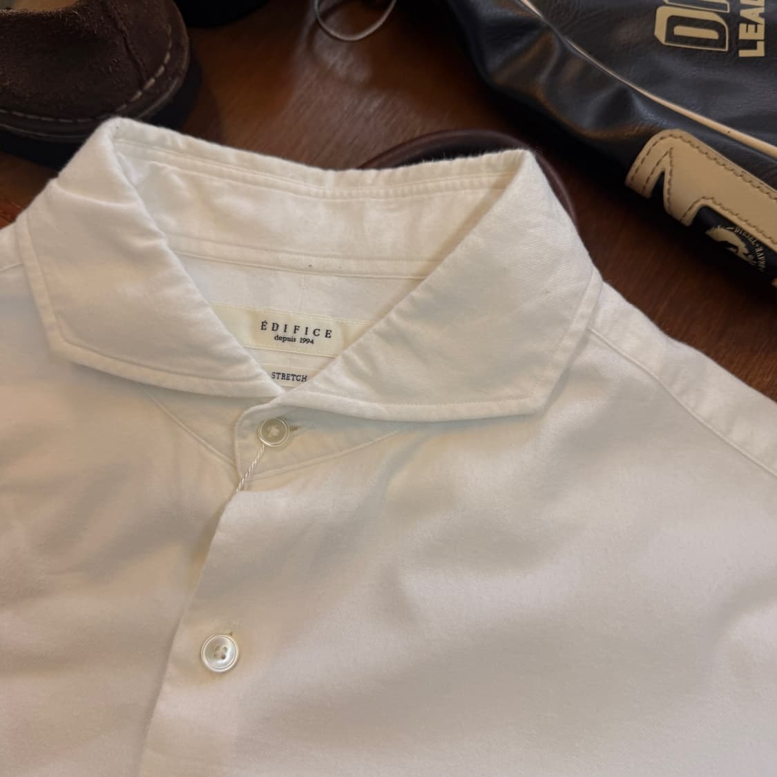 EDIFICE 프렌치 셔츠 XL 일본생산 화이트 셔츠 상품이미지3