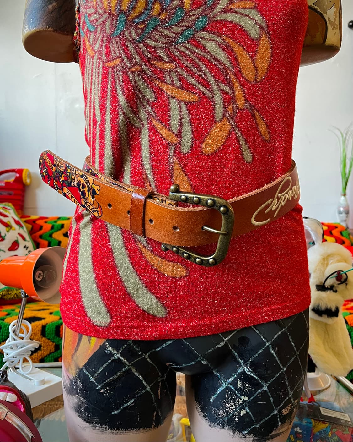 90-00s ED Hardy Real Cow Leather Belt 상품이미지2