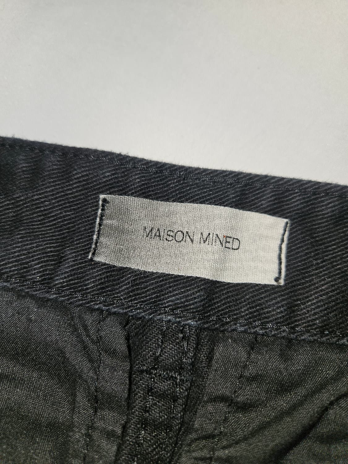메종미네드 가죽패치 블랙 데님팬츠 흑청 진 46 상품이미지4