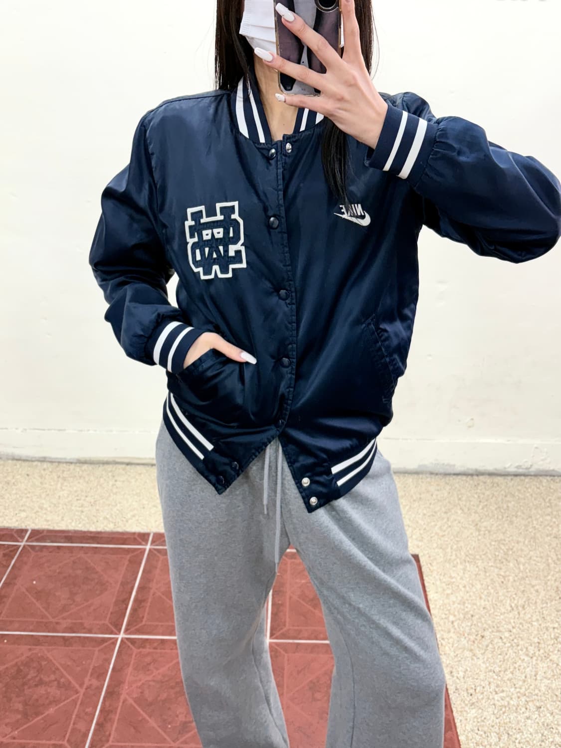 나이키 바시티자켓 네이비 상품이미지1