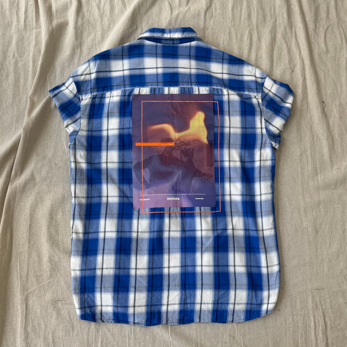 디키즈 백프린팅 블루 체크 셔츠 M(105) 상품이미지2